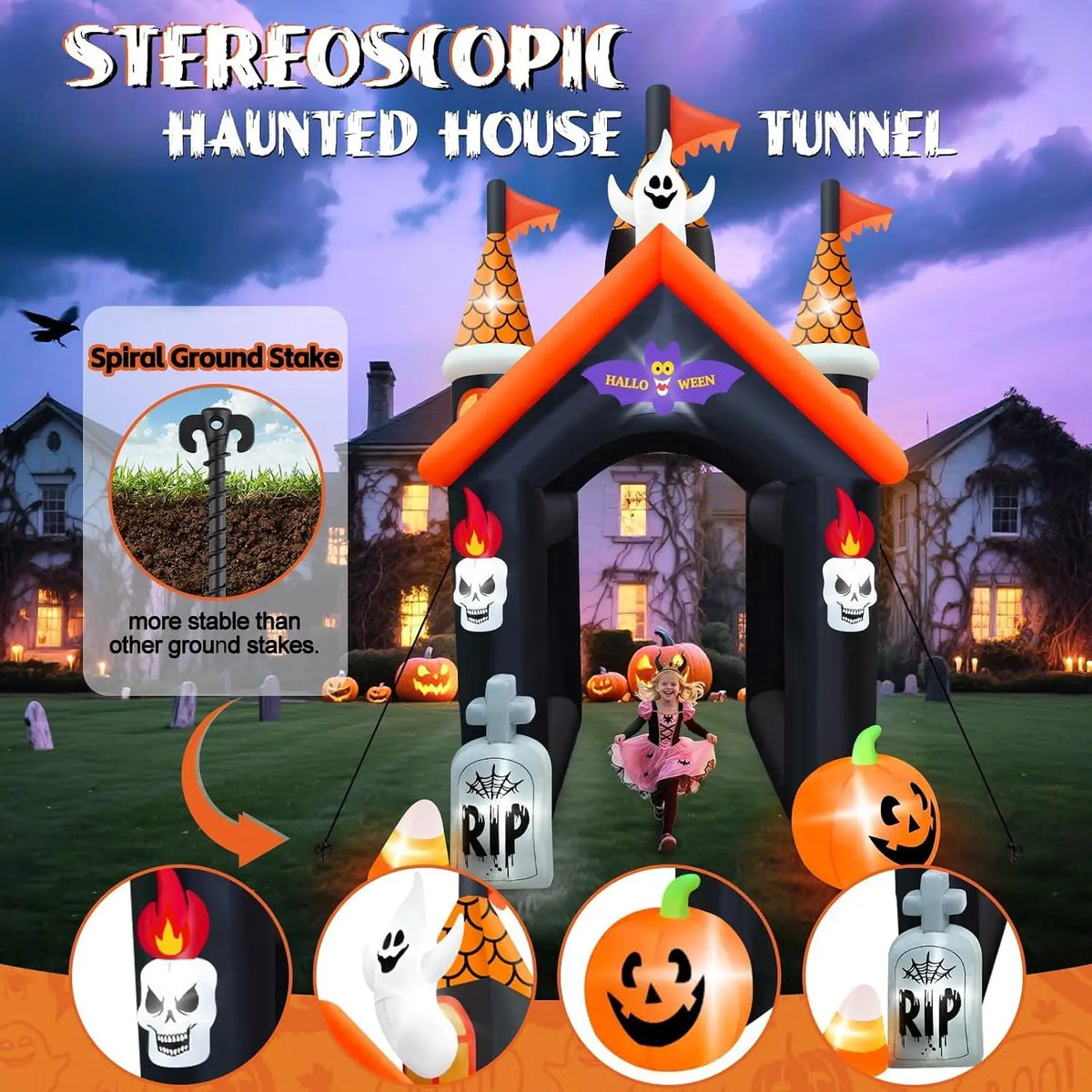 Halloween Inflatable Archway | 12ft Height | Haunted House Theme