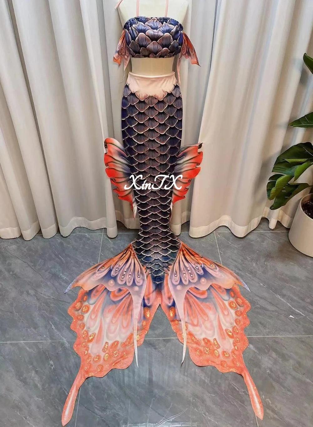 Mermaid Tail Bikini Set | Butterfly Peacock | Polyester Elastane | Custom Size