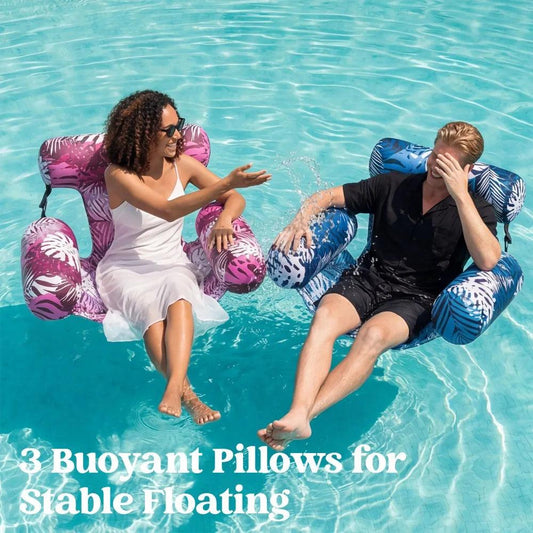 Inflatable Pool Floats | One Size | Pink And Blue Loungers