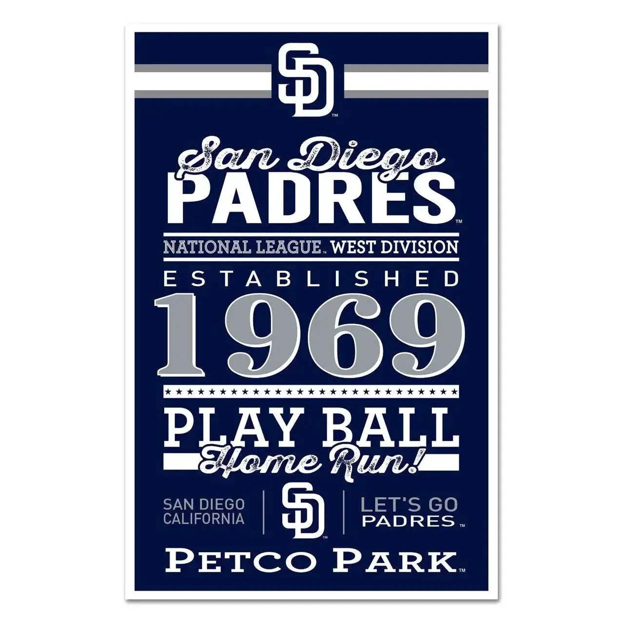 San Diego Padres 11x17 Wood Sign Established Design - ToylandEU™