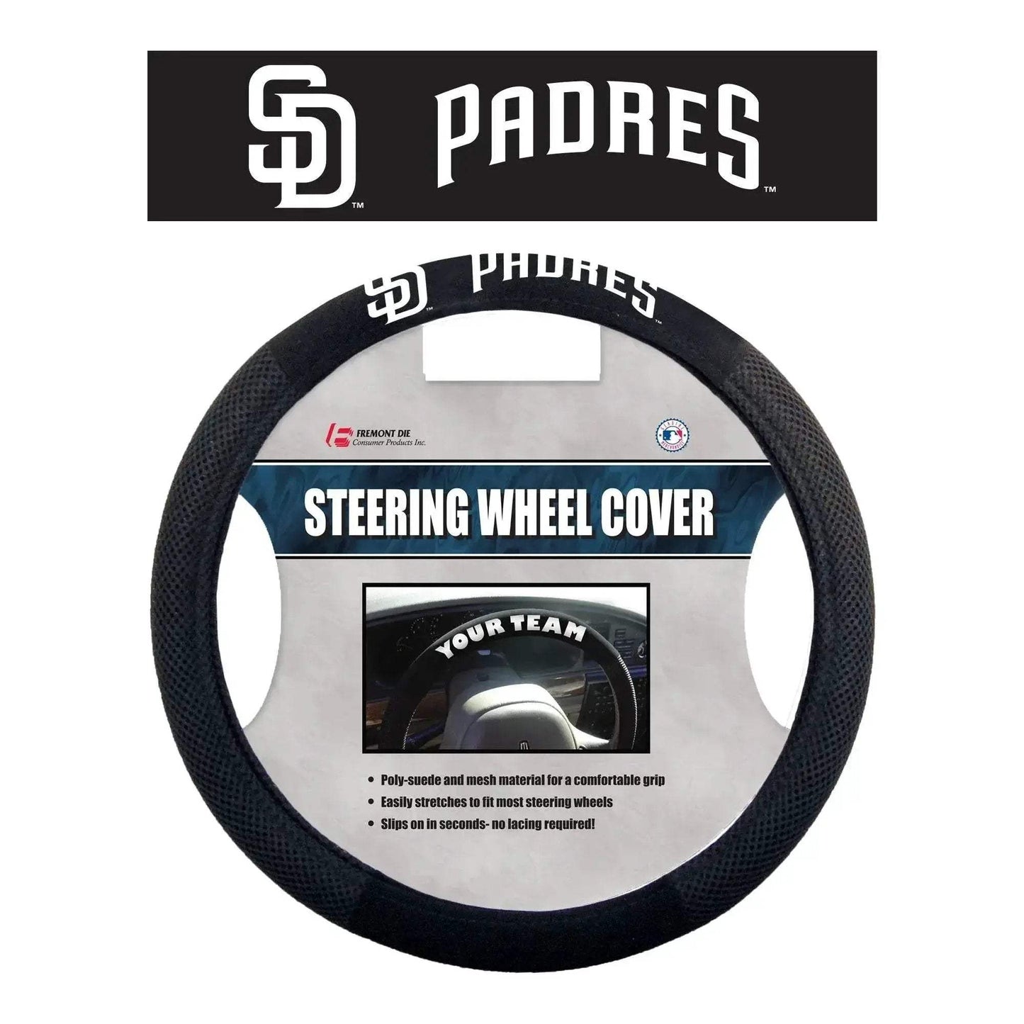 San Diego Padres Leather Steering Wheel Cover Mesh Style - ToylandEU™