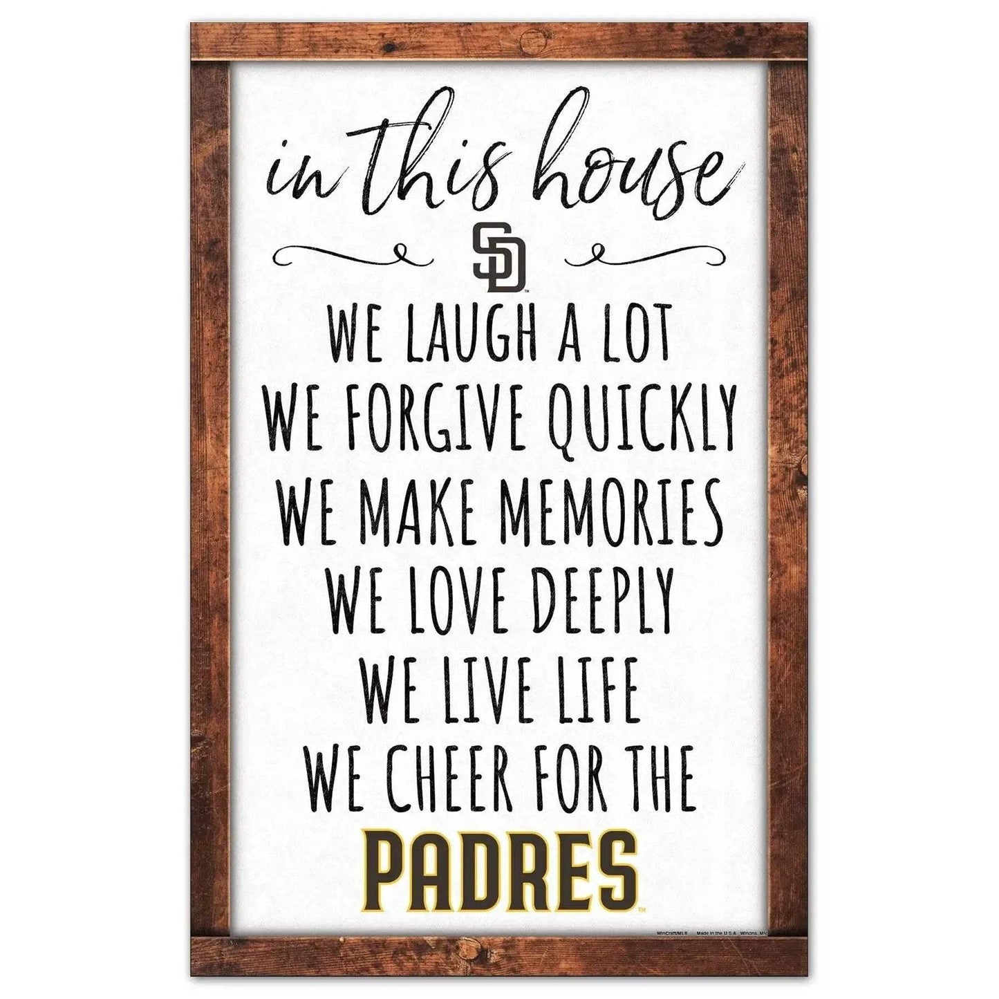 San Diego Padres Sign 11x17 Wood Wall Art In This House - ToylandEU™