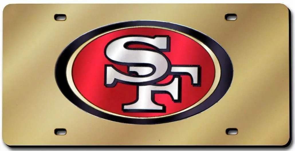 San Francisco 49ers License Plate Laser Cut Gold Mirror - ToylandEU™