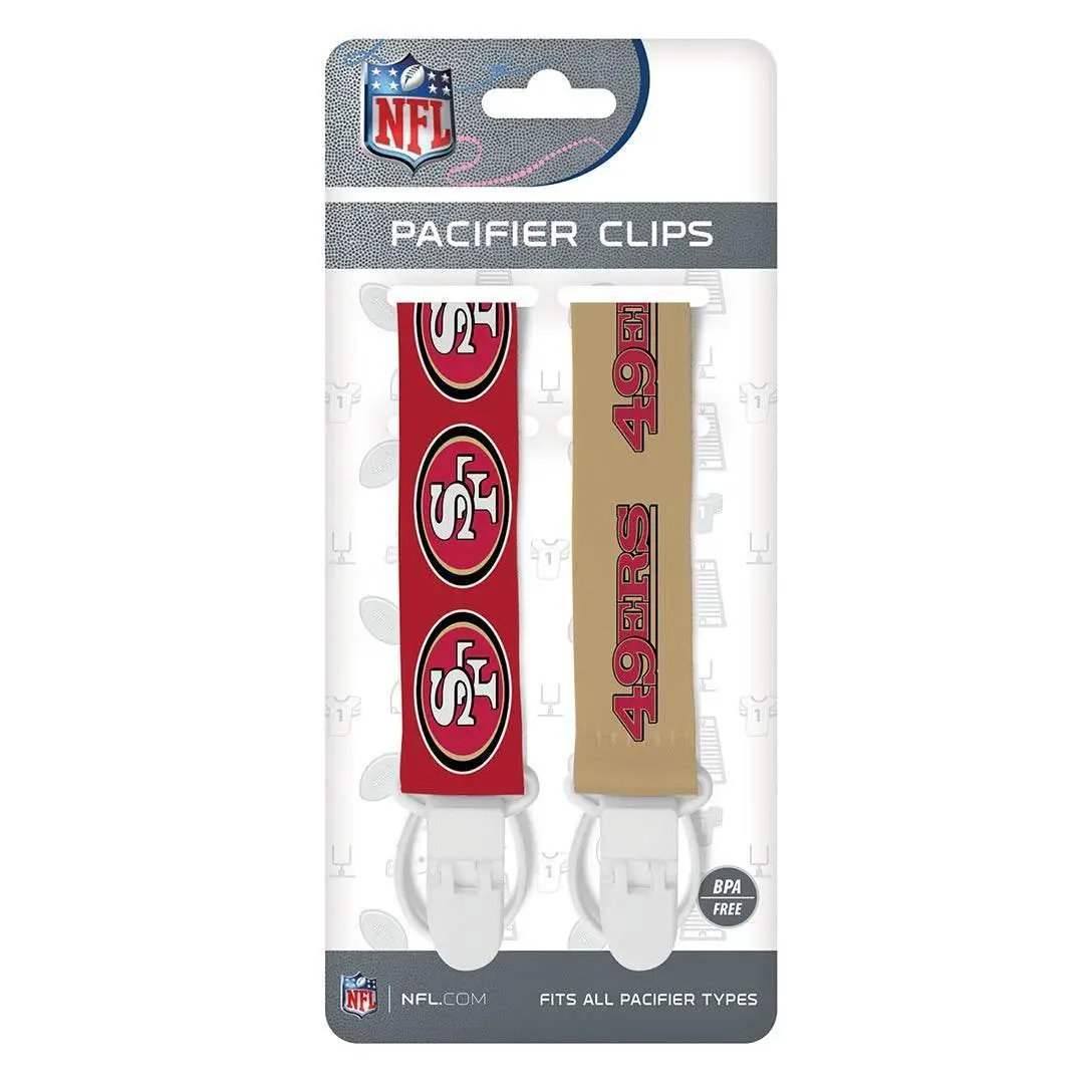 San Francisco 49ers Pacifier Clips 2 Pack Set With Logo - ToylandEU™
