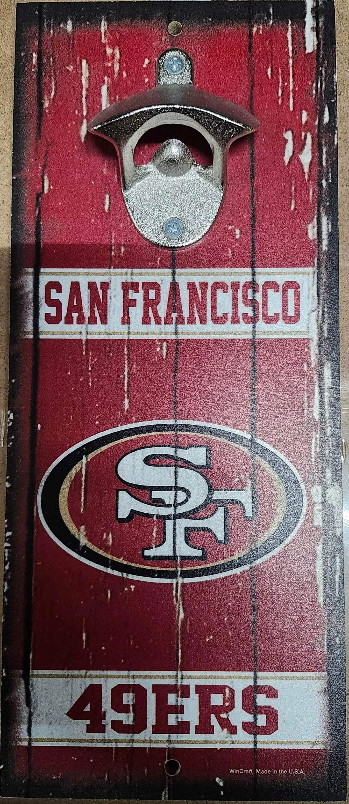 San Francisco 49ers Wood Sign Bottle Opener 5x11 Inches - ToylandEU™