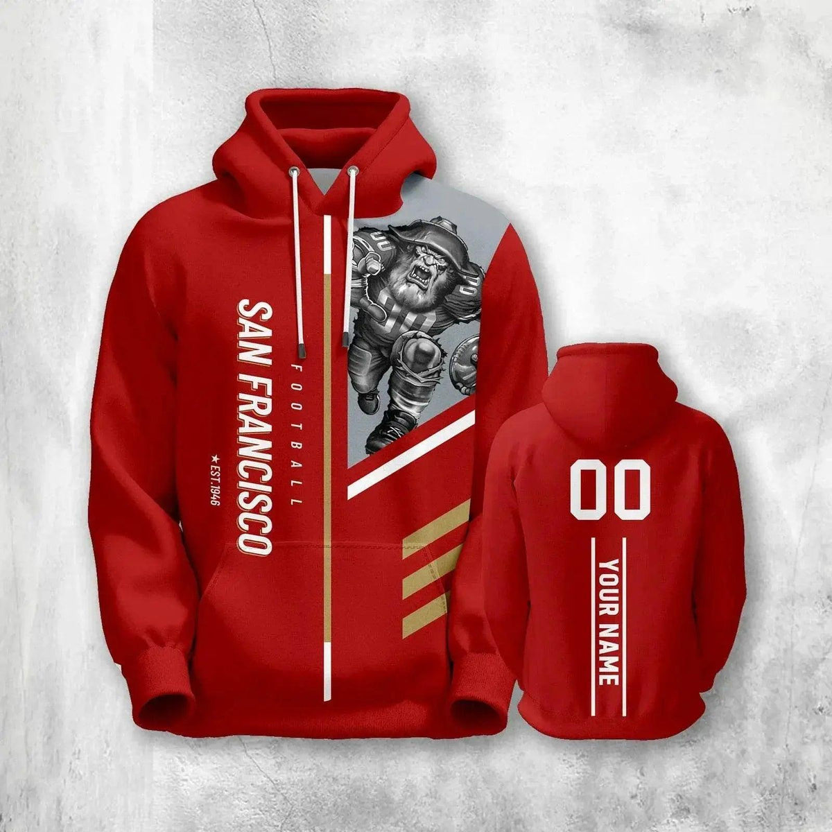Personalized San Francisco American Football Hoodie - 3D Printed Sweatshirt for Men, Women, and Youth Fans with Custom Name and Number - ToylandEU™