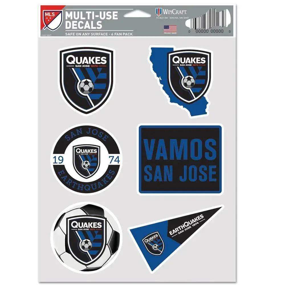 San Jose Earthquakes 6 Pack Fan Decals Multi Use Collection - ToylandEU™