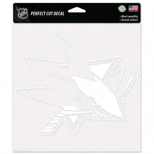 San Jose Sharks 8x8 White Die Cut Decal Vinyl Licensed - ToylandEU