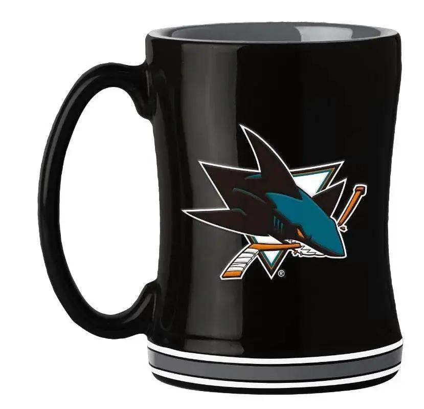 San Jose Sharks Coffee Mug 14oz Sculpted Relief Team Color - ToylandEU™