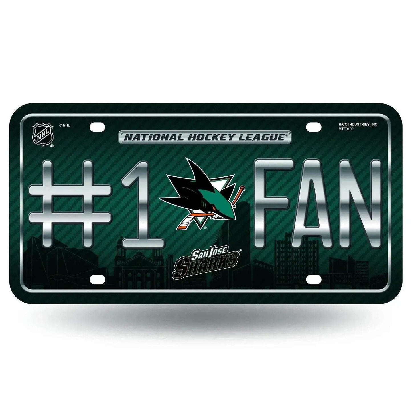 San Jose Sharks License Plate Aluminum 6 By 12 Fan Rico - ToylandEU™