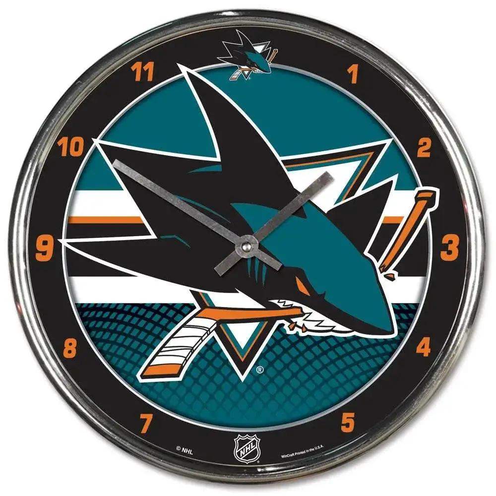 San Jose Sharks Round Chrome Wall Clock - ToylandEU