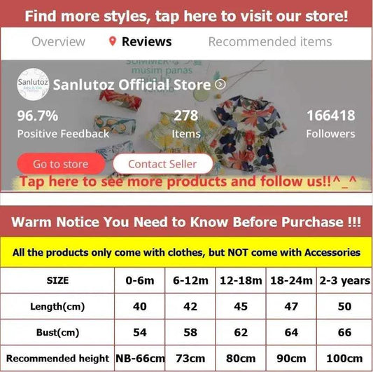 Sanlutoz Cotton Baby Bodysuits Short Sleeve Summer Plaid for Baby Boy - ToylandEU
