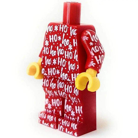 Santa HO HO Ho Christmas PJs Minifig Body made using LEGO parts - B3 Customs - ToylandEU