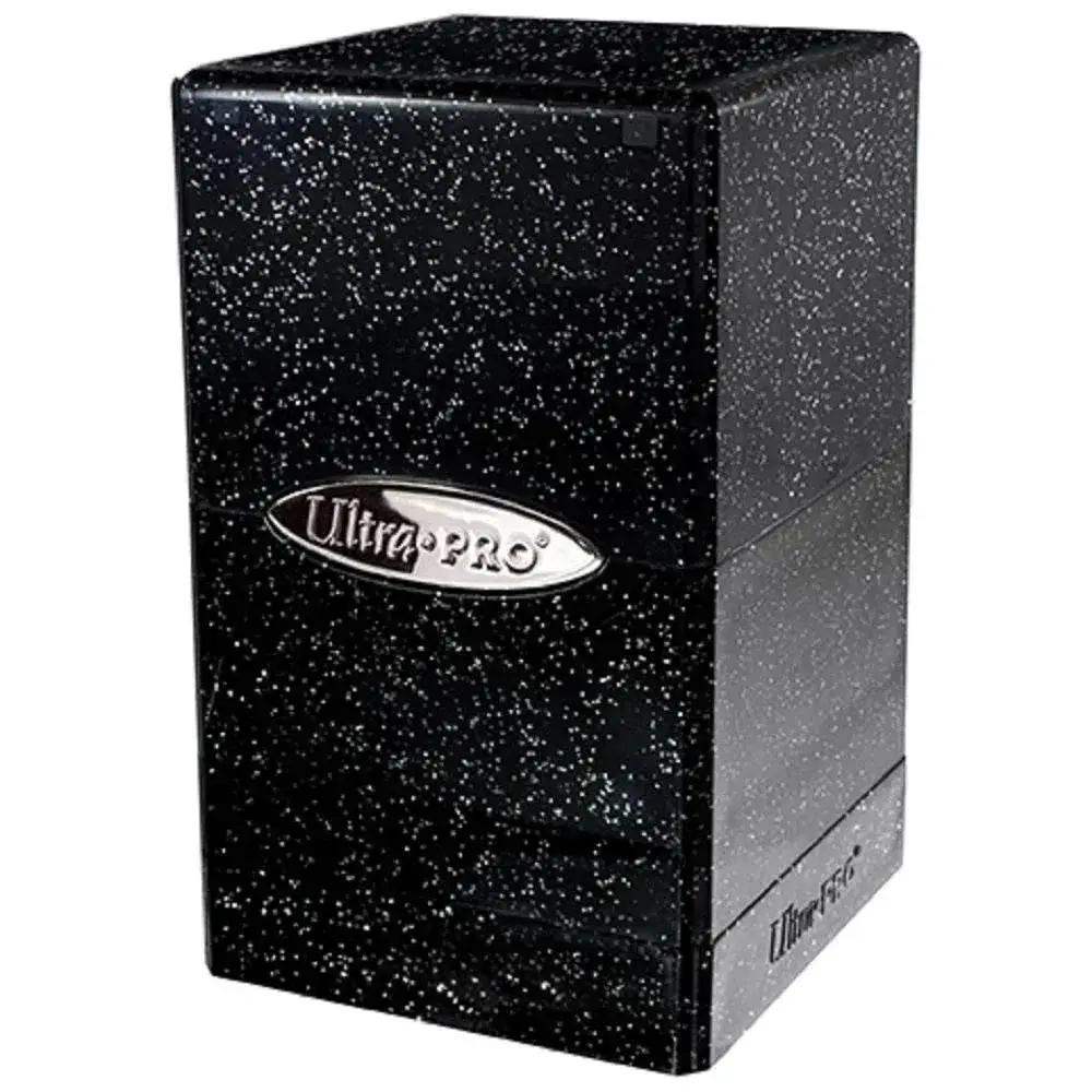 Satin Tower Glitter Black Deck Box Holds 100 Standard Cards - ToylandEU™