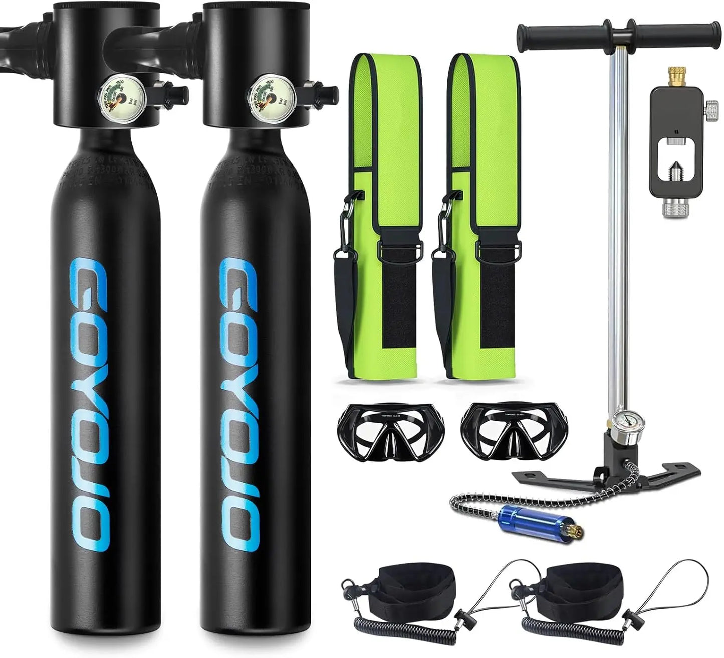 Mini Scuba Tank Kit | 0.5L Each Tank | 3000 PSI System | Two Pack