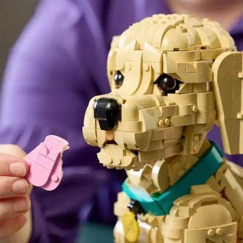 Building Block Set | Golden Retriever Puppy | 2102 Piece | Home Decor Gift