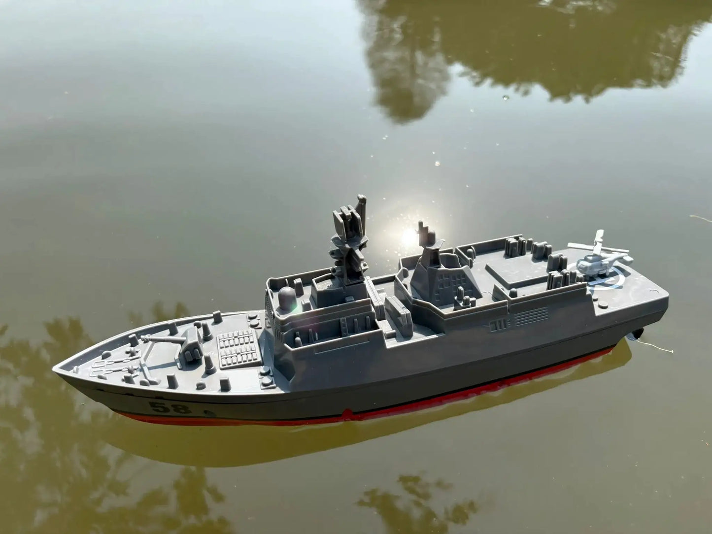 Large remote-controlled battleship 61CM, large ship body retro, high-speed remote-controlled battleship 15km/h, three blade prop - ToylandEU
