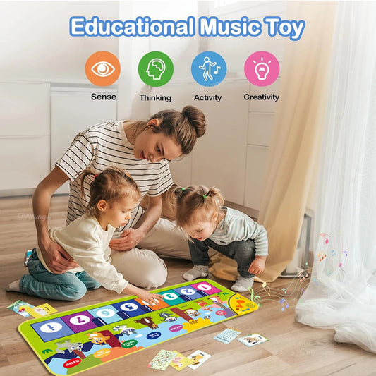 Kids Piano Mat Floor Keyboard Dance Rug For Musical Fun