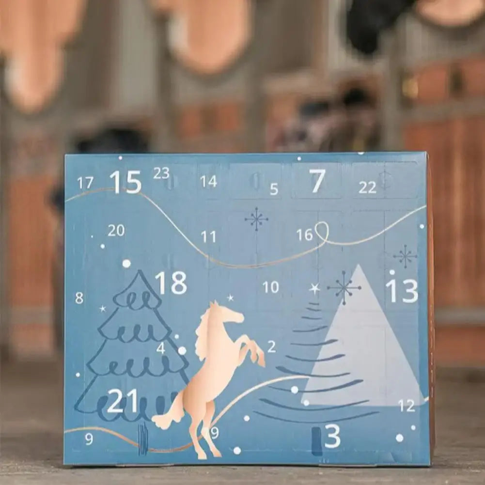 Advent Calendar | Horse Countdown Paper Doors | Daily Treasures 32 x 22 x 4 cm | Gift For Horse Enthusiasts