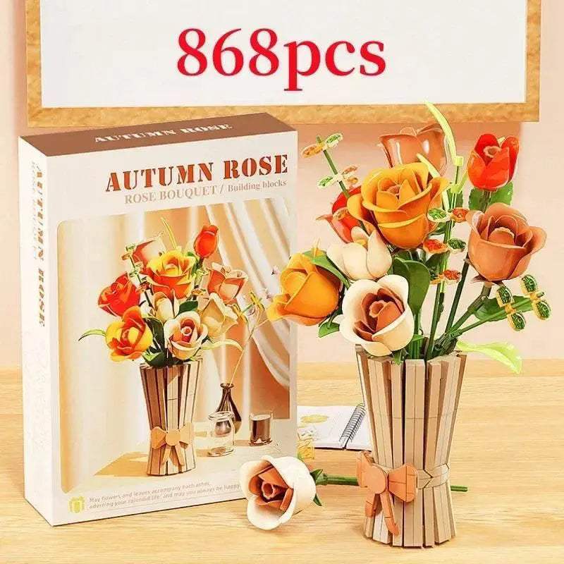 Creative Rose Building Blocks Set Model Flower Pot Gifts - ToylandEU