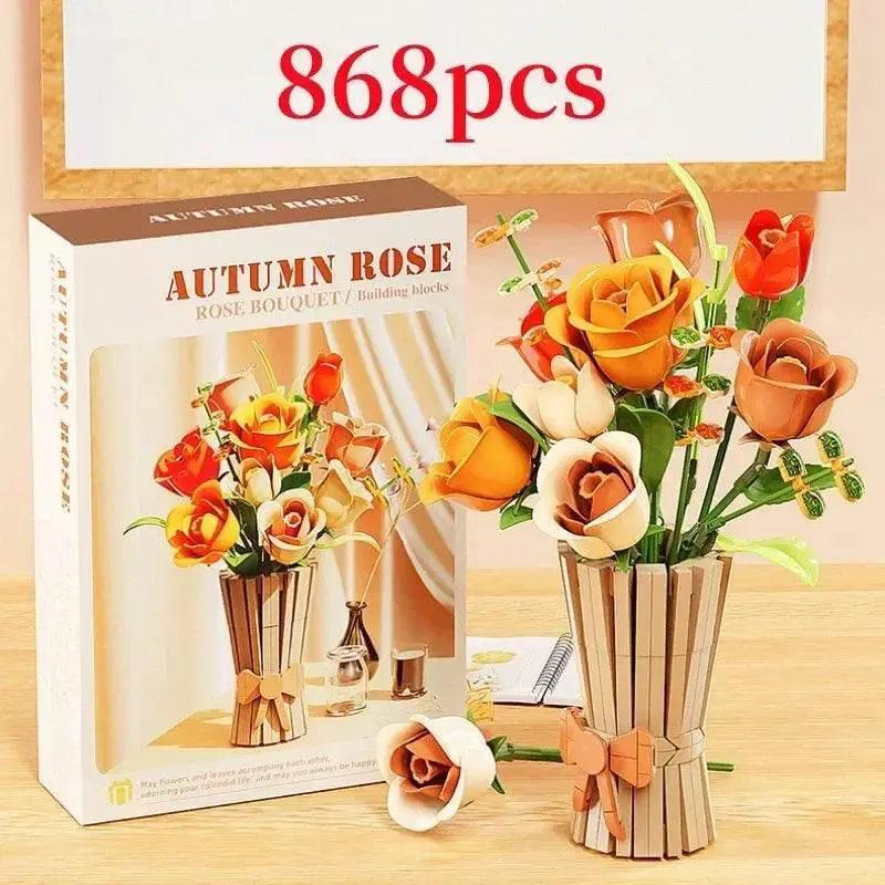 Creative Rose Building Blocks Set Model Flower Pot Gifts - ToylandEU