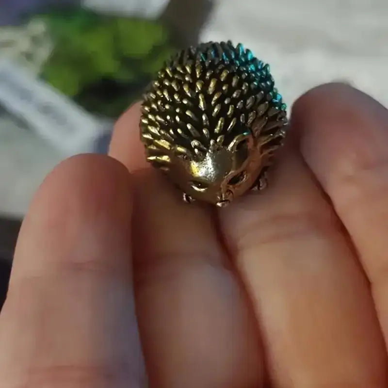 Vintage Brass Hedgehog Figurine | Artisan Crafted | Indoor Outdoors Decor