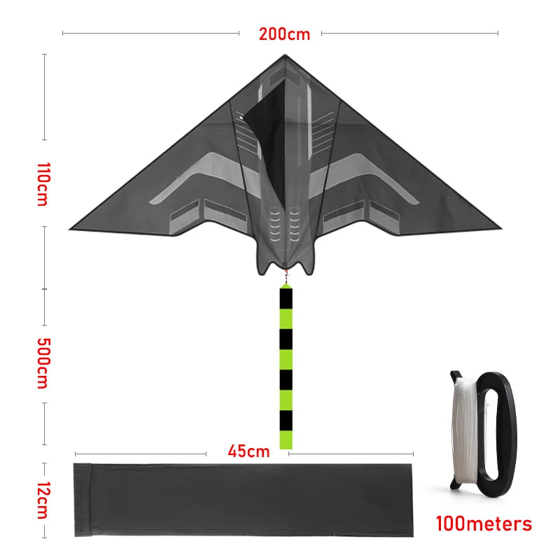 Kite | 2m Wingspan | Nylon Delta Kite Unisex CE Certified