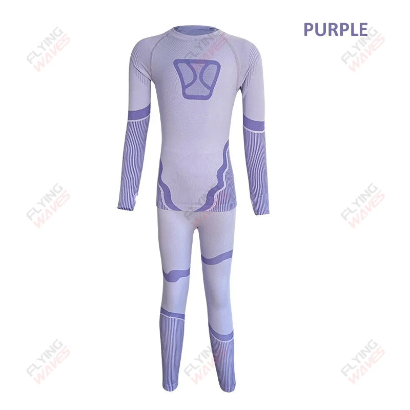 Kids Winter Base Layer Set | Quick Dry Fabric | Four Way Stretch | Sizes S M L