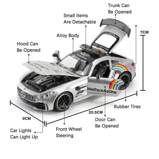Scale Model Car Diecast 1 24 Doors Open Safety Vehicle - ToylandEU™