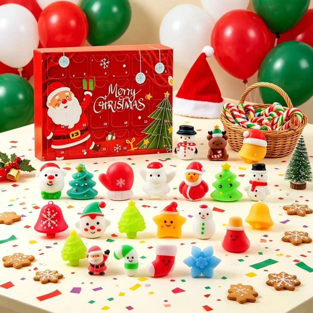 Christmas Advent Calendar | 24 Piece Countdown | Santa Pattern | Holiday Decor