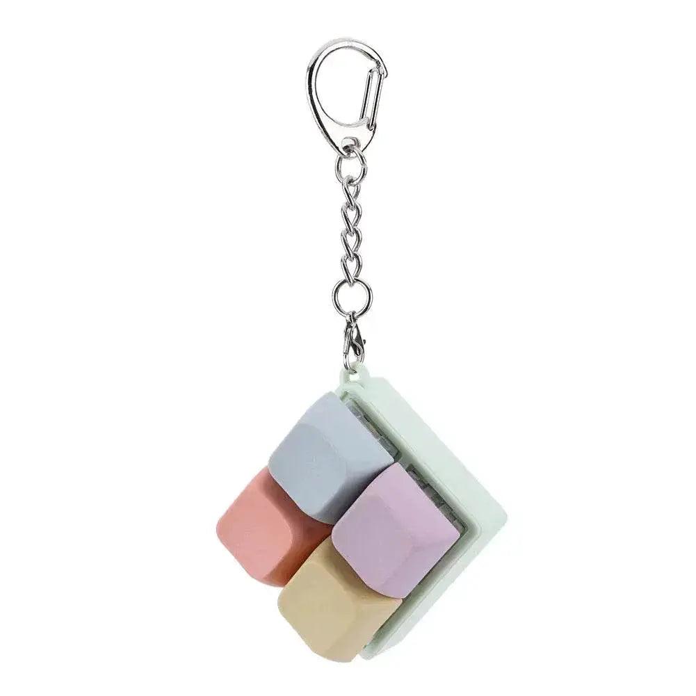 Finger Keyboard Fidget Toys 4 Keys Keyboard Clicker Toy Decompress Fingertip Keychain Finger Calming Keychain Stress Relief Toy - ToylandEU