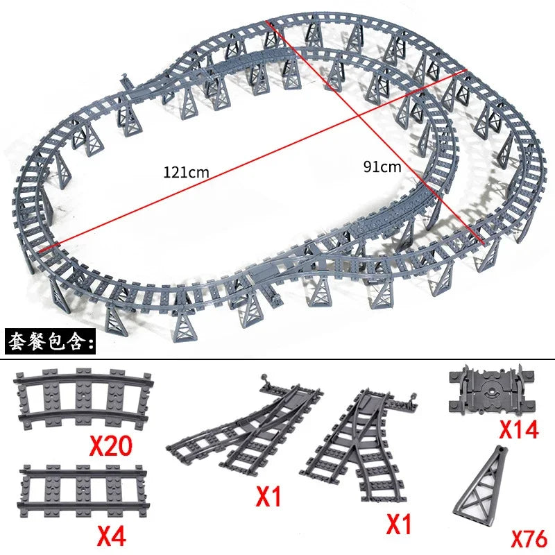 Train Track Building Blocks | Compatible With LEGO | Bridge Cross Track | Cross Track Set