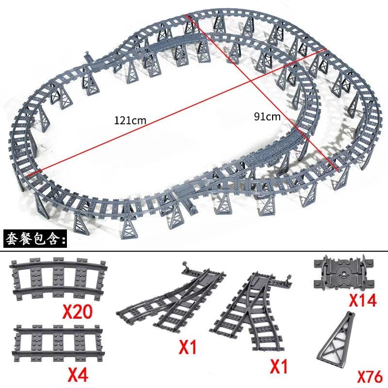 Train Track Building Blocks | Compatible With LEGO | Bridge Cross Track | Cross Track Set