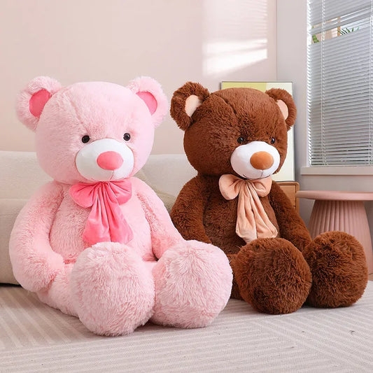 Bear Plush Pillow Bowknot Soft Premium Gift For Kids - ToylandEU