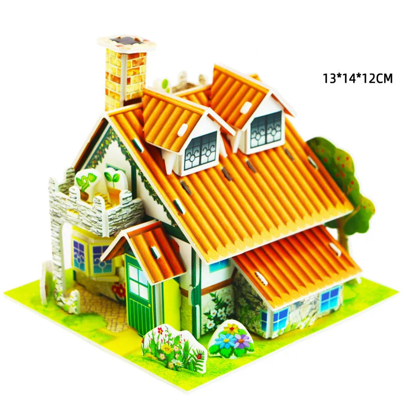 3D Puzzle | Villa House Castle Model | Cardboard Construction | Ages 6-14