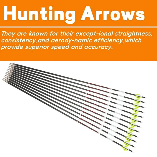 Pure Carbon Arrows | 6.2Mm Id | Multi Spine 300 400 500 | Recurve Bow