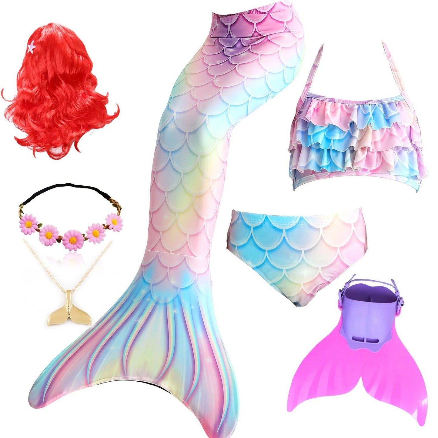Mermaid Tail Swimsuit | Swimmable Fishtail Costume | Polyester