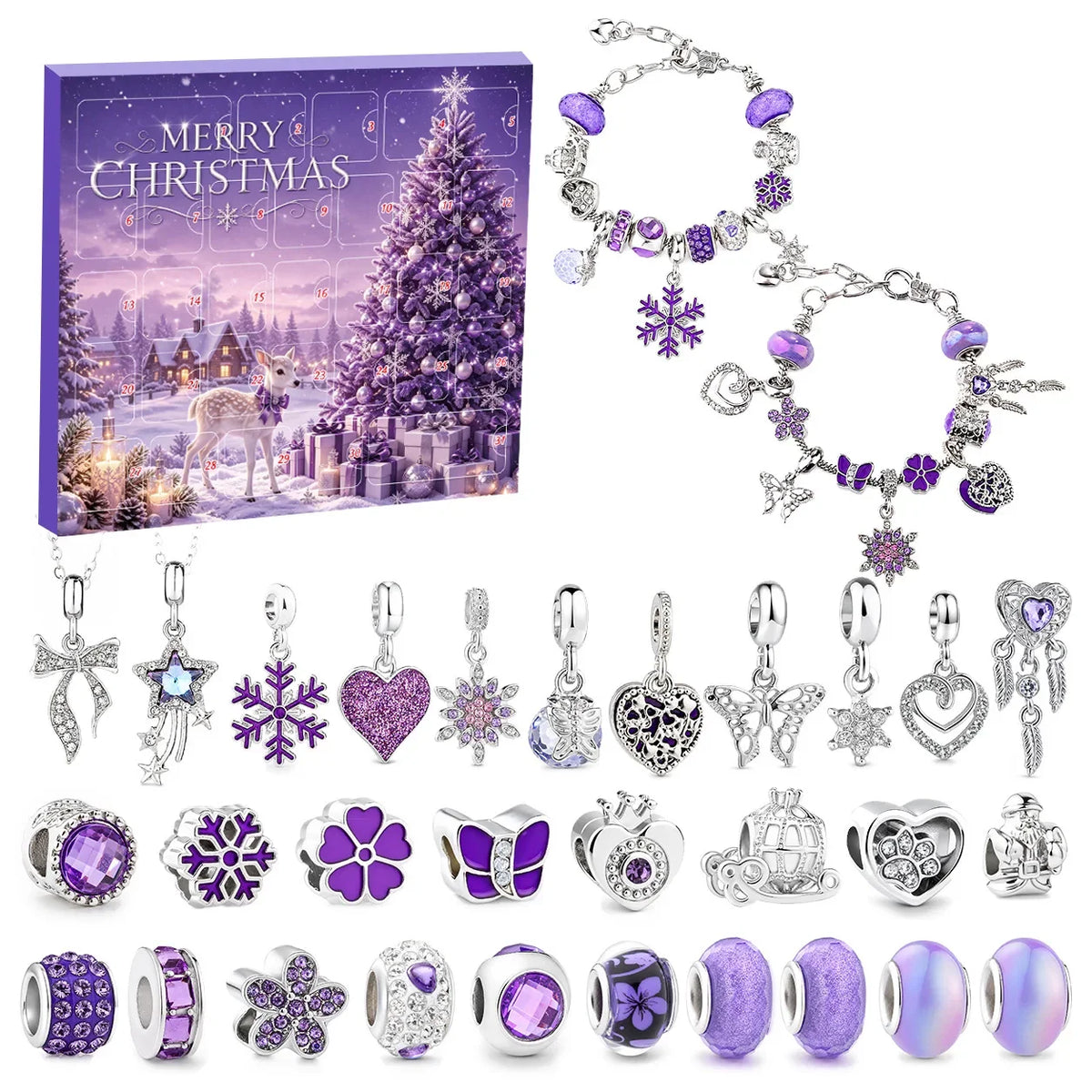 Advent Calendar | 2026 24 Day DIY Bracelet Making Set | Jewelry Gift Box | Xmas Gift For Girls