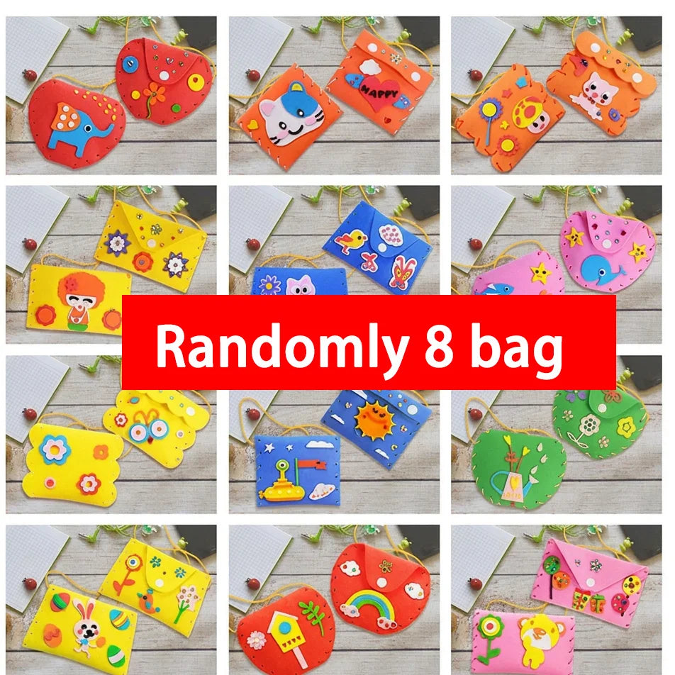 Kids Sewing Craft Kit | DIY Cartoon Wallet | EVA Material | Educational Toy