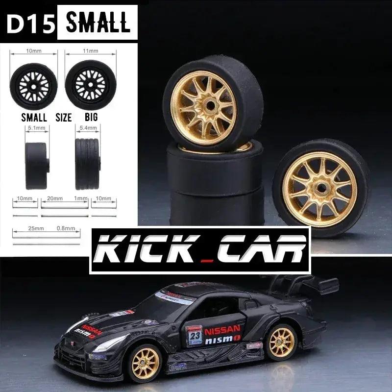 1/64 Scale Model Car Wheels With Rubber Tires Detail Up - ToylandEU