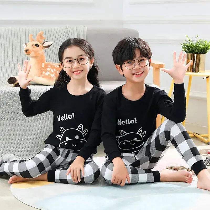Cozy Autumn Winter Cotton Pajamas Sets For Kids Homewear - ToylandEU