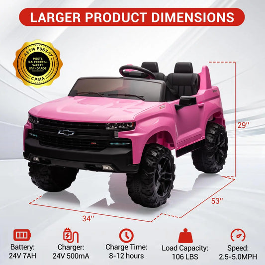 Kids Electric Ride On Car | 24V Dual Motor | Remote Control | 2 Seater Ages 3-6