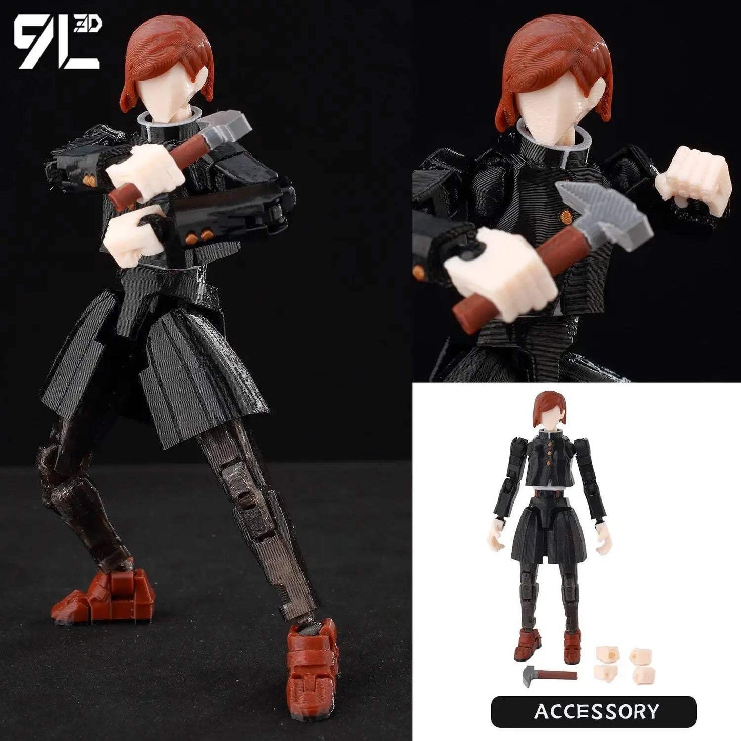 3D Printed Jujutsu Kaisen Action Figures Set With Movable Shapeshift