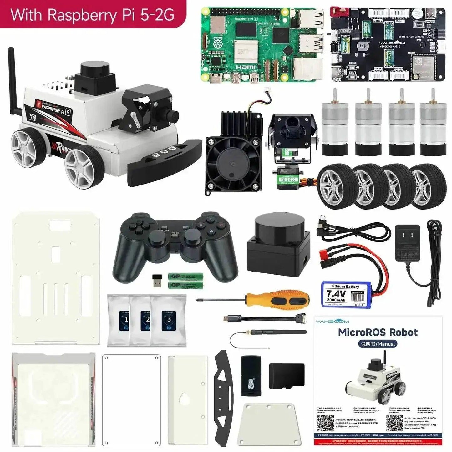 Raspberry Pi 5 Car ROS2 Educational Robot Kit with Lidar - ToylandEU