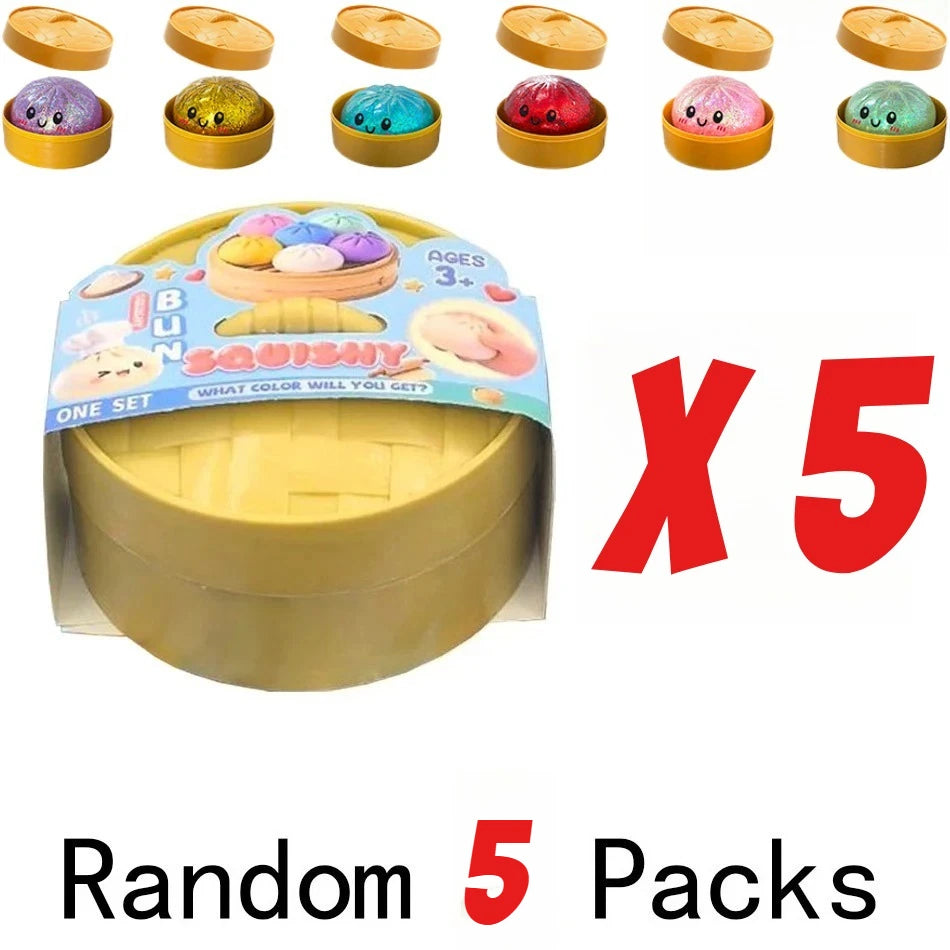 Glitter Dumpling Squishies | Blind Box 10 Colors | Stress Relief Fidget Toy