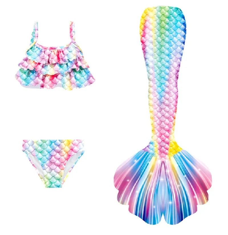 Mermaid Costume Set | Polyester Swimsuit | Women | One Size