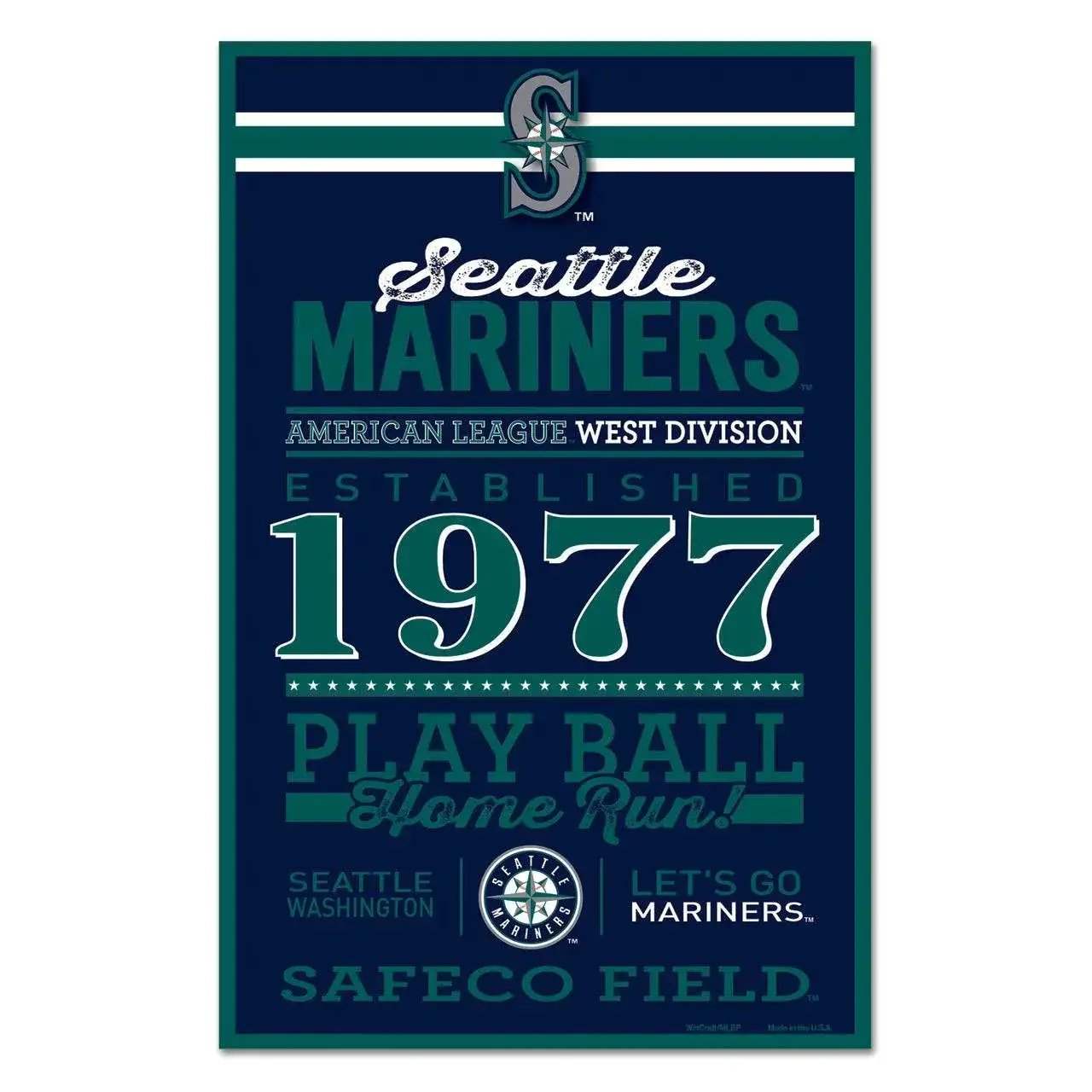 Seattle Mariners 11x17 Wood Sign Established By Wincraft - ToylandEU™