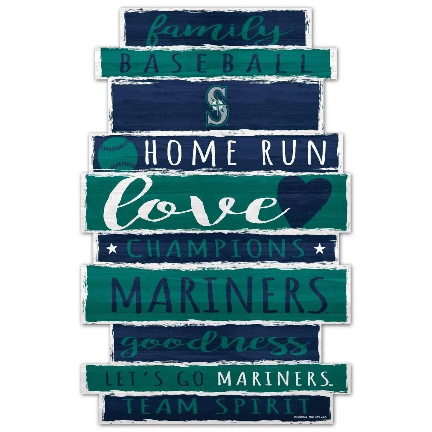 Seattle Mariners 11x17 Wood Sign Family Word Decor Wincraft - ToylandEU™