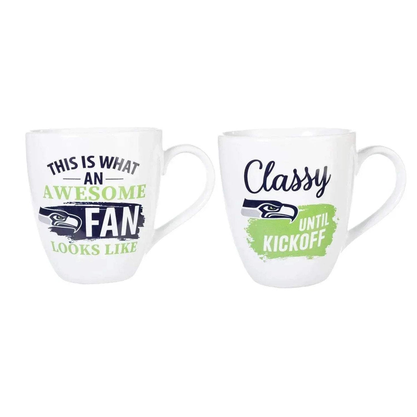 Seattle Seahawks 17oz Ceramic Mugs Two Piece Gift Box Set - ToylandEU™