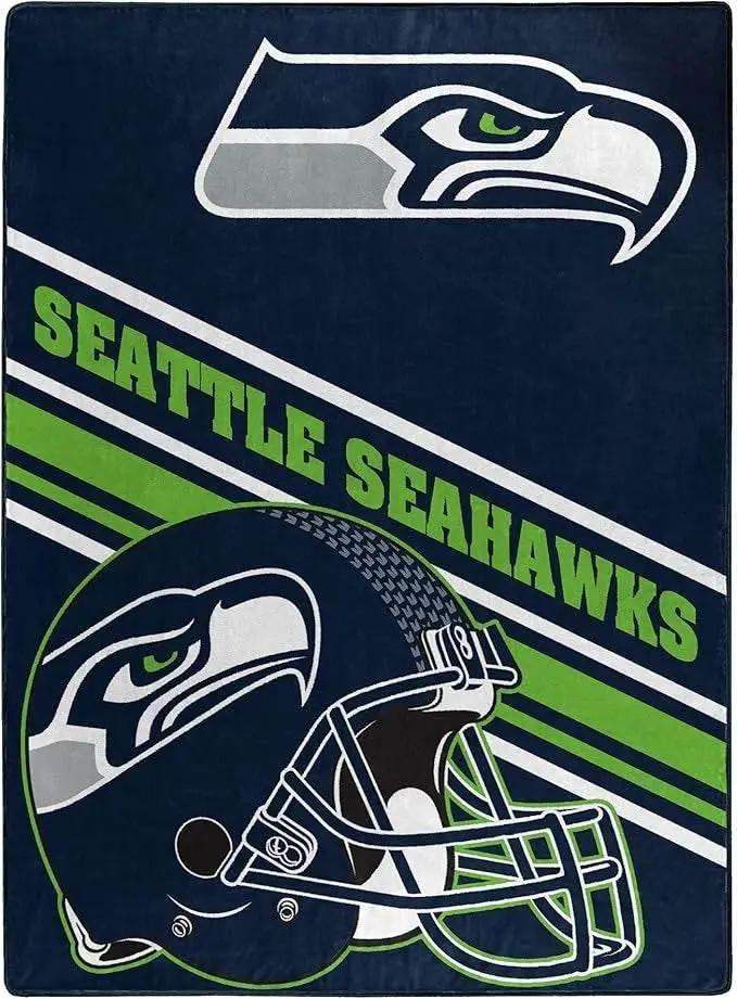 Seattle Seahawks Blanket 60x80 Raschel Slant Design - ToylandEU